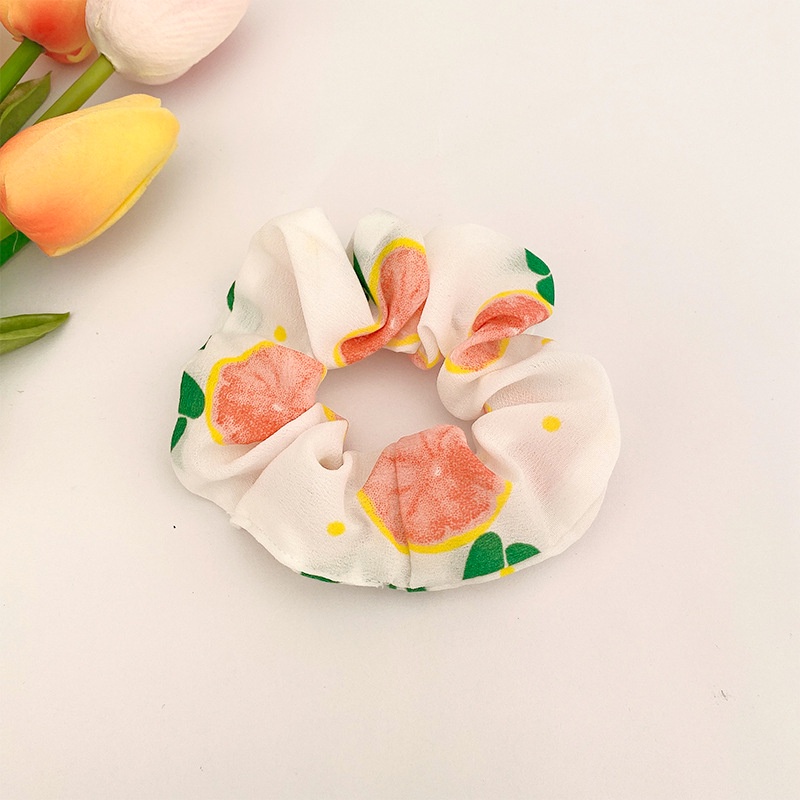 Dây buộc tóc cao su bản lớn in họa tiết trái cây dễ thương đa năng phong cách thời trang Hàn Quốc