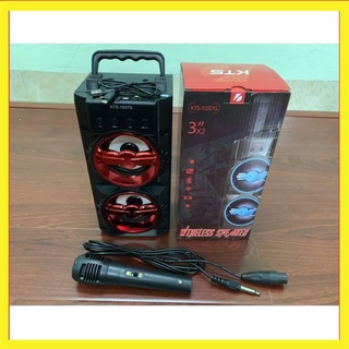 Loa bluetooth hát karaoke kts - 1037g tặng kèm mic có dây chất lượng