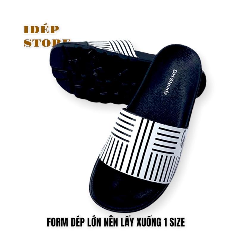 Dép quai ngang nam sọc caro đúc nguyên khối thời trang cao cấp Duwa iDÉP- DL298