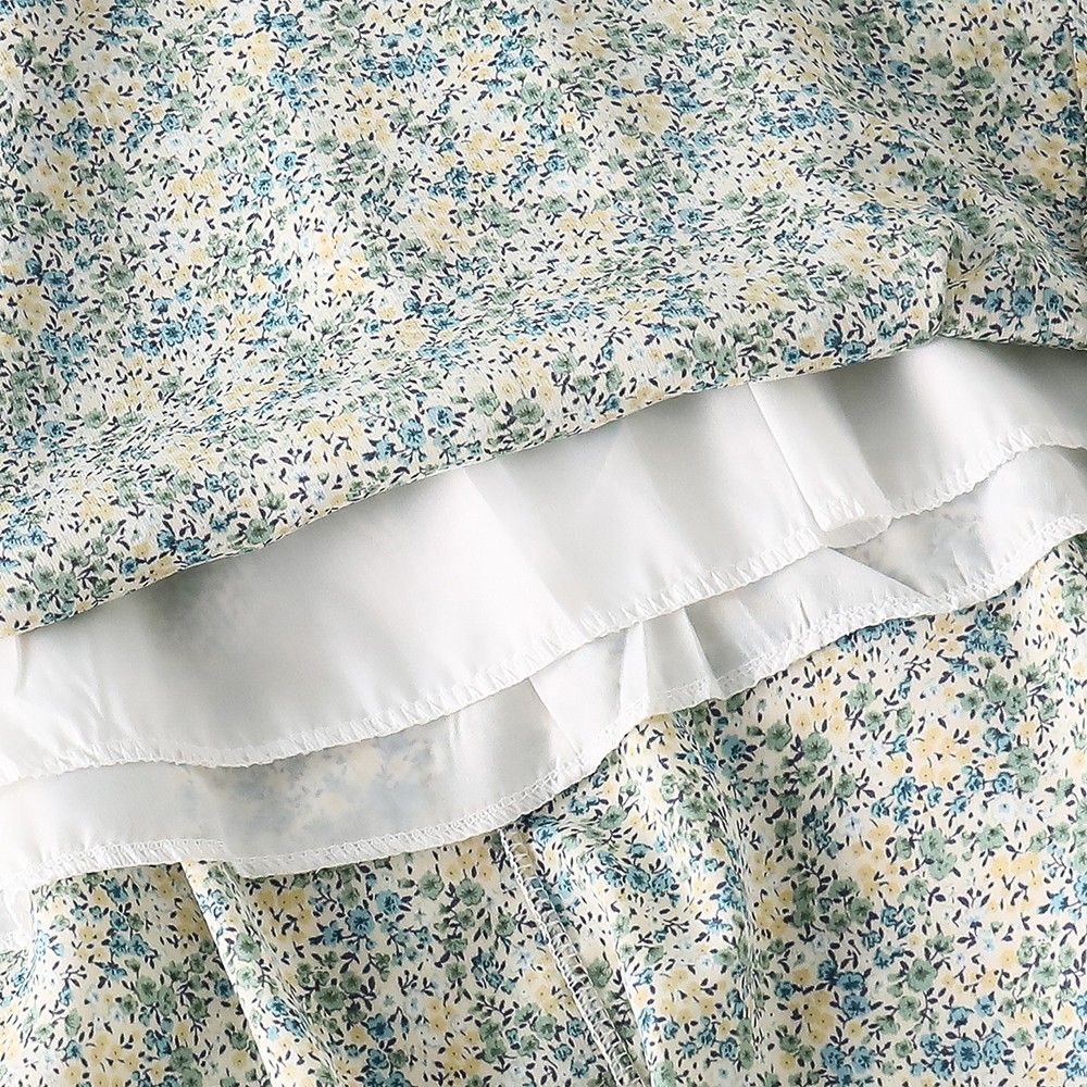  Đầm tay dài cổ chữ v hoạ tiết hoa thiết kế chiết eo nữ tính | BigBuy360 - bigbuy360.vn