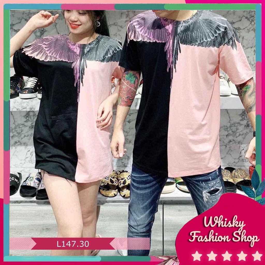 Áo Thun Unisex cao cấp Cánh chim phối đen cam WK (có bigsize) | BigBuy360 - bigbuy360.vn