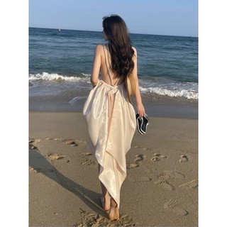 Váy maxi hở lưng đính ngọc xinh xắn đi biển, đi du lịch