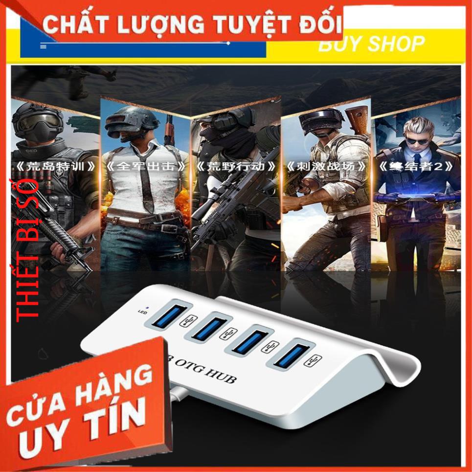 Freeship 50k [FREESHIP] Bộ chia 4 Cổng USB OTG HUB - THIẾT BỊ KẾT NỐI ĐIỆN THOẠI VỚI BÀN PHÍM VÀ CHUỘT CHƠI GAME MOBILE