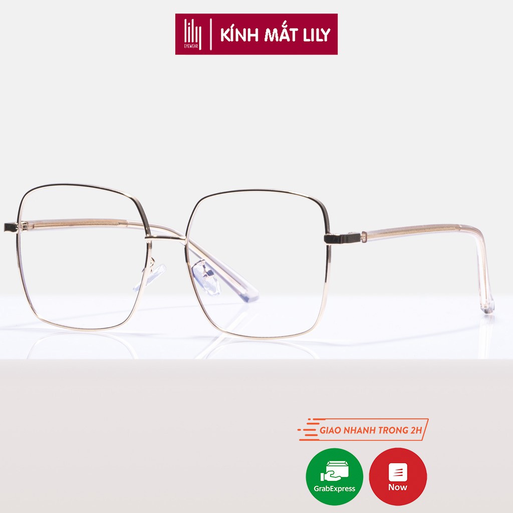 Gọng kính cận kim loại Lilyeyewear mắt vuông nam nữ màu sắc thời trang - 2185