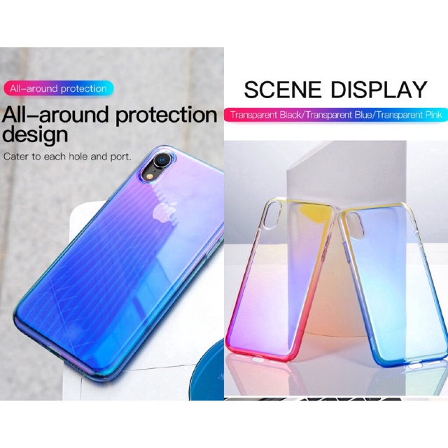 [SHIPNOW] Ốp dẻo silicon Baseus đổi màu cho IPhone XS max 6.5inch ( Baseus Glow Case ) siêu đẹp, bảo vệ máy siêu tốt