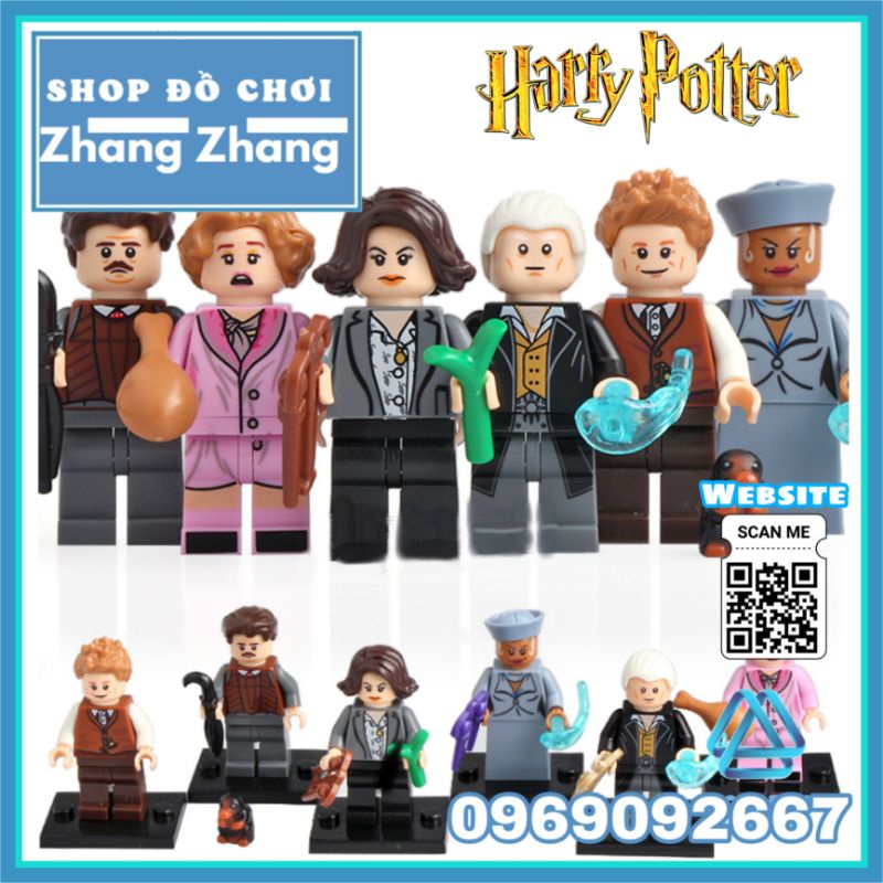 Đồ chơi xếp hình Harry Potter gồm Jacopo Queenie Gellert Grindelwald - Newt Seraphina - Picquery Tina Minifigures WM6048