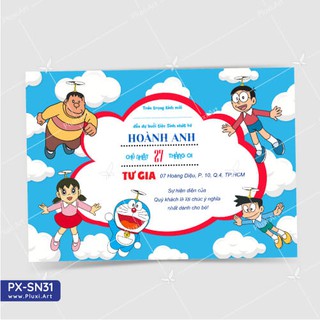  Thiệp thôi nôi –  Sinh nhật Doraemon Pluxi (PX_SN31)