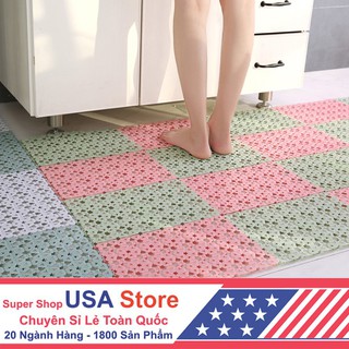 Tấm Lót Sàn Thảm Nhựa Ghép KIỂU BÔNG HOA T2 - Size 21X31Cm - Nhựa Dày Chống Trơn Trượt Khô Thoáng Nhà Tắm