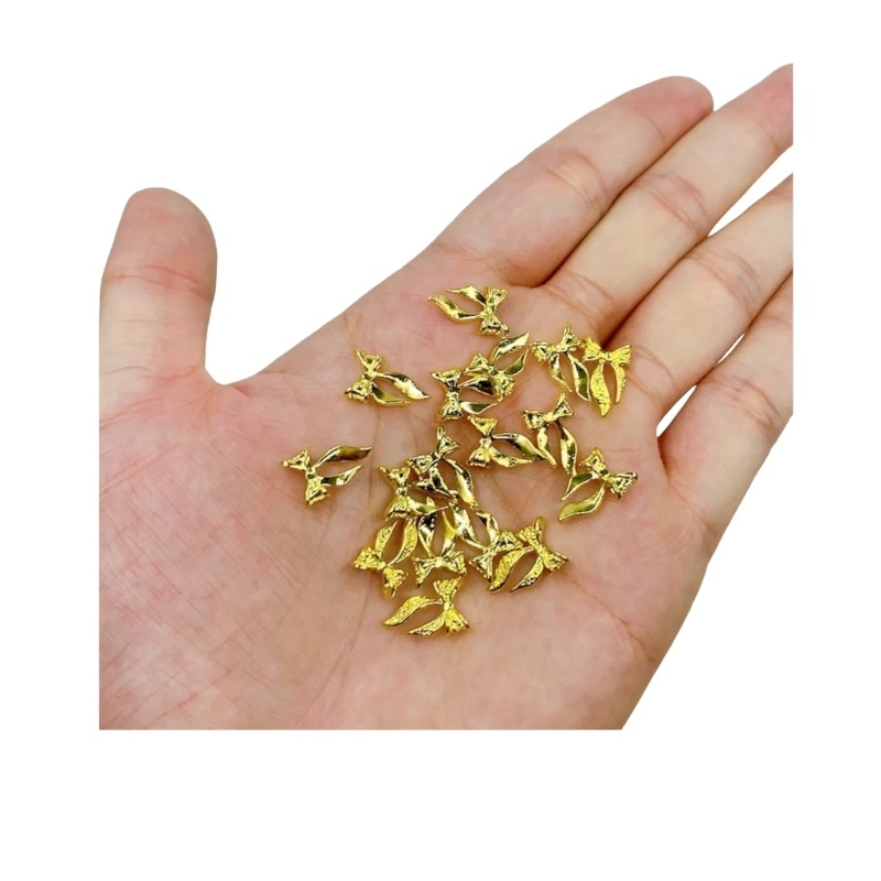 Charm Nơ Vàng Tươi Gắn Móng Hàng Nhập Dùng Để Trang Trí Móng Tay