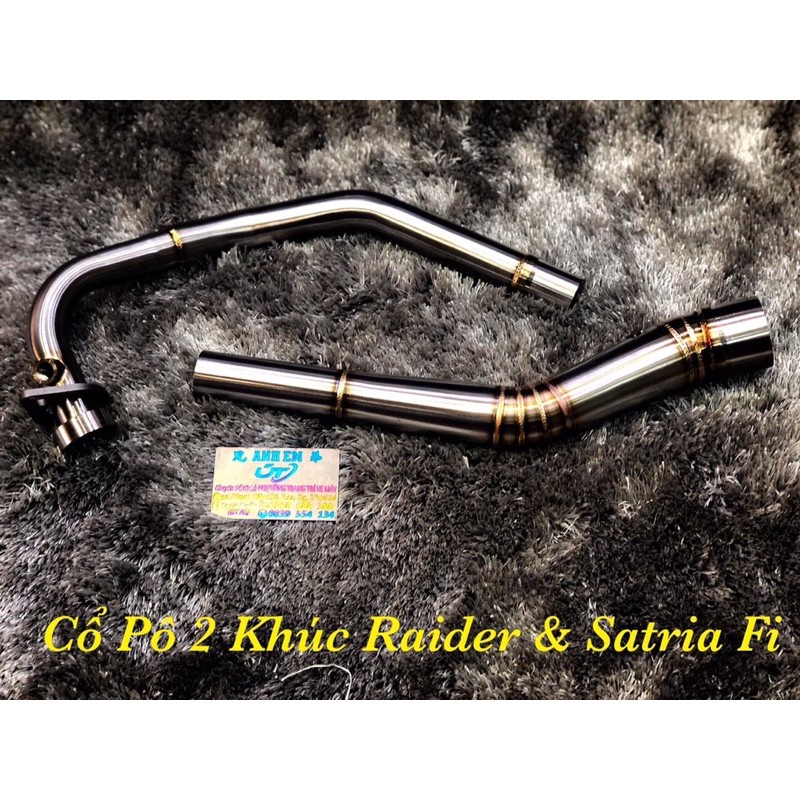 Cổ Pô 2 Khúc INox 304 Satria/Raider Kiểu STB Sử Dụng Lon Tăng&gt;&gt;&gt;&gt;