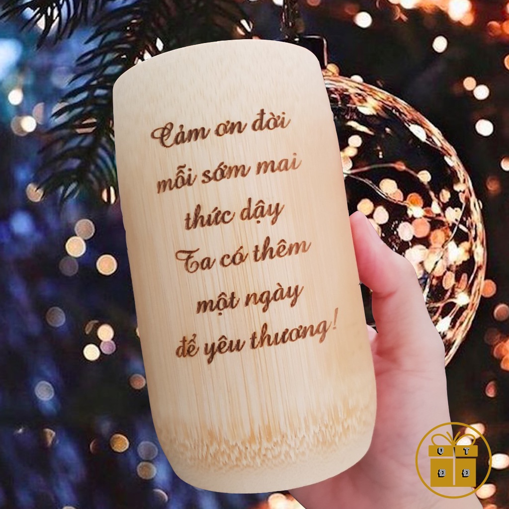 Cốc Tre  Khắc Hình Và Chữ Theo Yêu Cầu - Quà Sinh Nhật Tặng Bạn, Đồng Nghiệp Khách Hàng Đối Tác