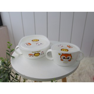 Bát ăn nhựa cho bé có nắp đậy-Edison-Hàn Quốc