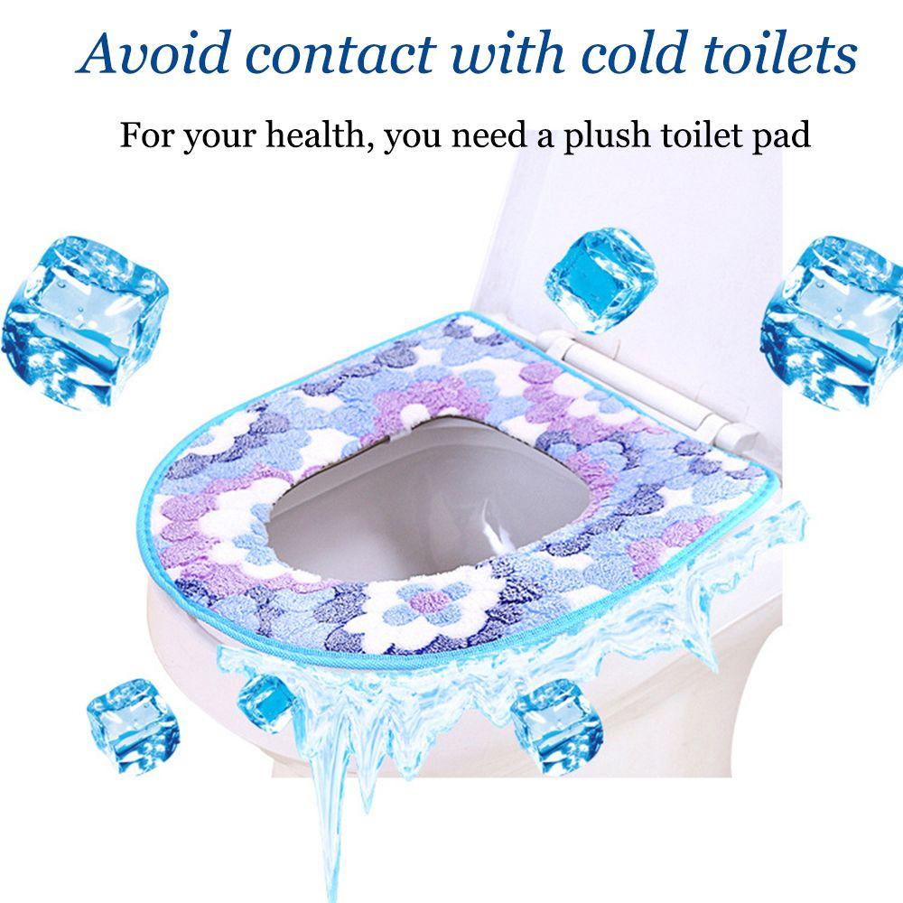 Vỏ Bọc Nắp Bồn Cầu Dày Dặn Họa Tiết Hoa Sang Trọng Có Khóa Kéo Tiện Dụng