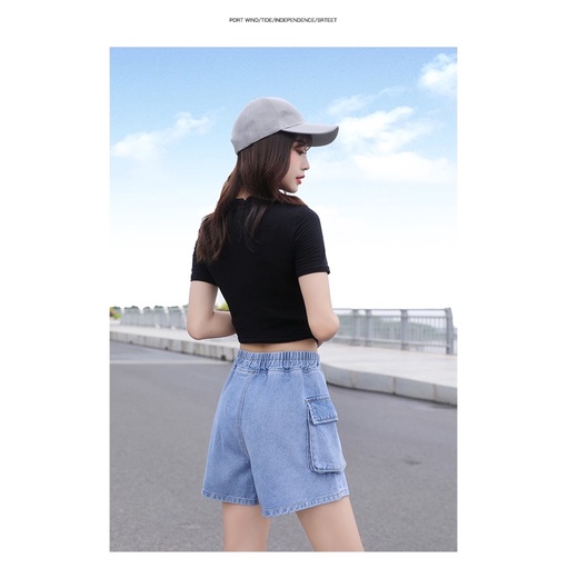 quần short big size denim lưng thun wash size đại 65-90kg