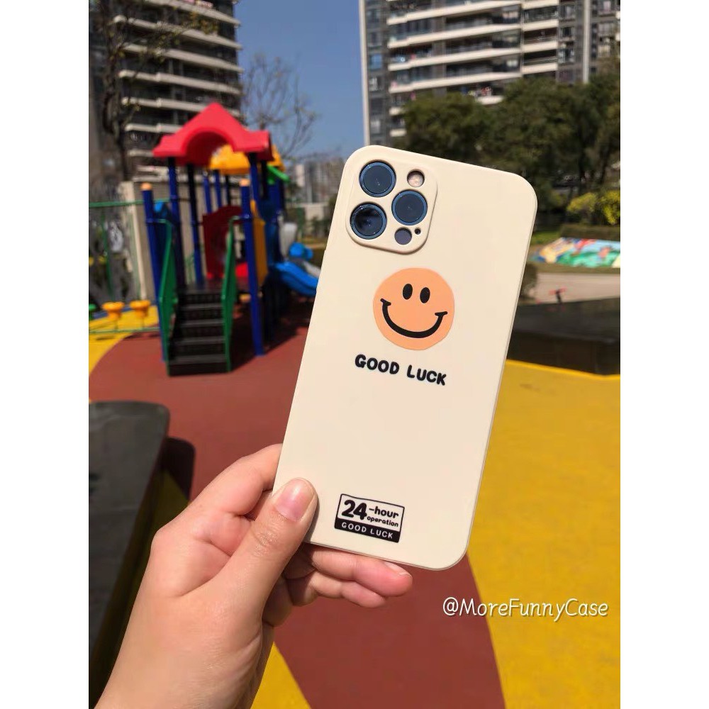 Ốp lưng iphone cạnh vuông viền in hình Bear Brick Tosat Bear Good luck 6/6s/7/7plus/8/8plus/x/xs/ 11/12/pro/max/promax