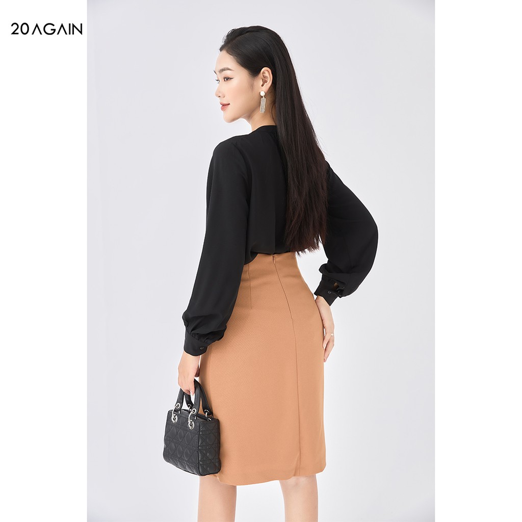 [Mã WABR1111 giảm 10% đơn 250K] Chân váy công sở dáng dài 2 túi 20AGAIN, hàng thiết kế thanh lịch JDA1586 | BigBuy360 - bigbuy360.vn