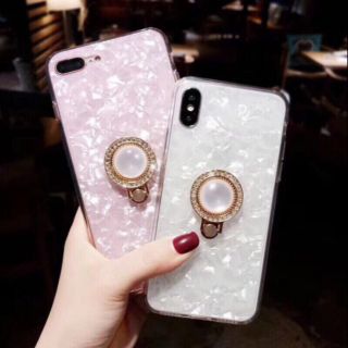Xả lỗ Ốp lưng iphone vân đá có rinh nhẫn sang chảnh