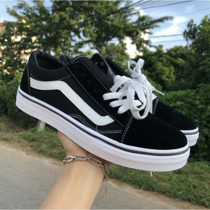 [HOT+Bản Đẹp] Giày thể thao Nam Nữ VANS ĐEN/CAM/XANH/TRẮNG LOẠI MỚI 2021 dáng ulzzang/Van classic/lửa/đỏ/caro/trơn