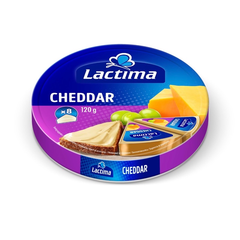 Phô mai vị sữa Lactima creamy/cheddar hộp 120g (8 miếng) 2023