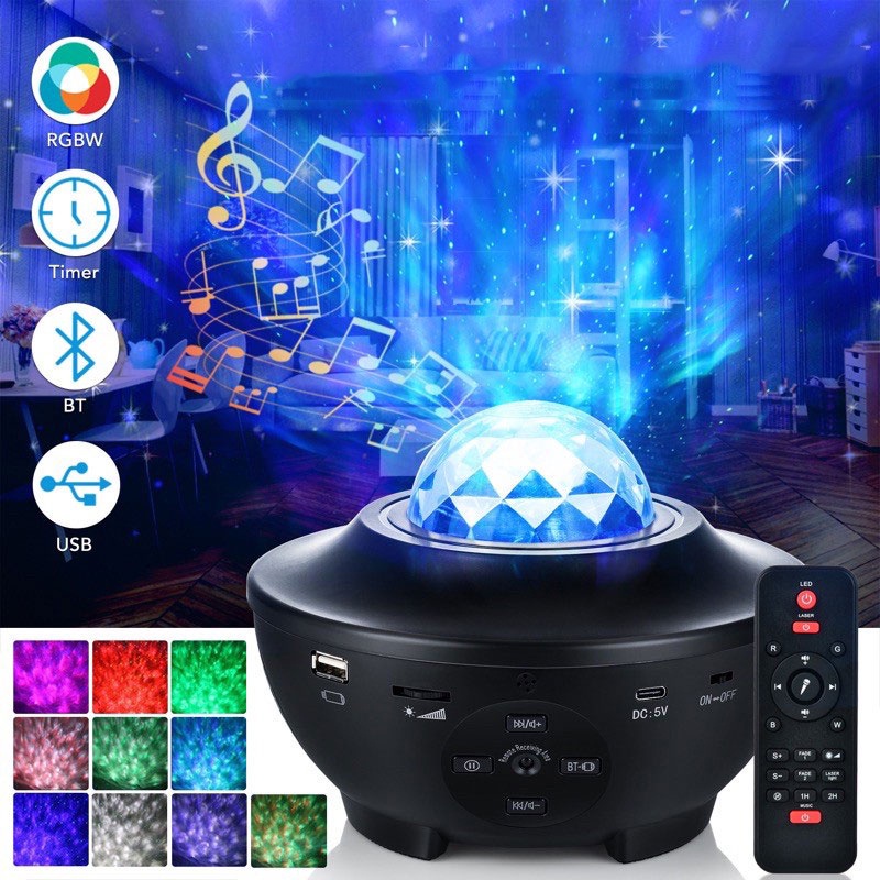 Đèn Star Projector,Đèn chiếu sao Galaxy cho trang trí phòng ngủ Đèn led Tiktok,có thể kết nối bluetooth và phát nhạc
