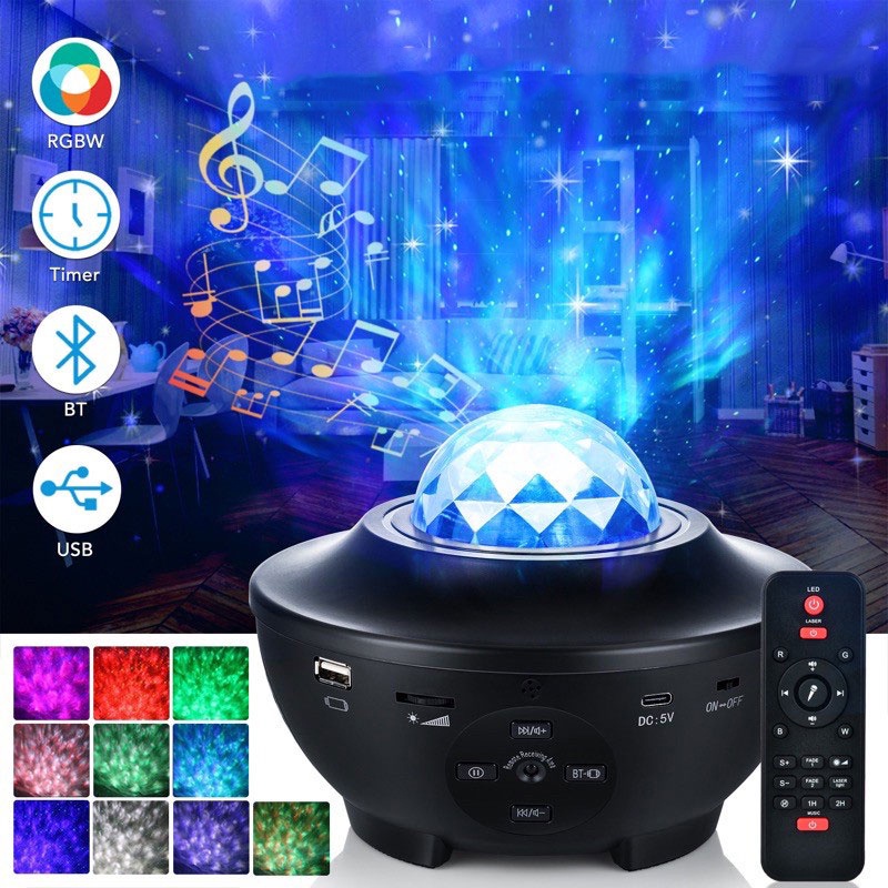 Đèn Star Projector,Đèn chiếu sao Galaxy cho trang trí phòng ngủ Đèn led