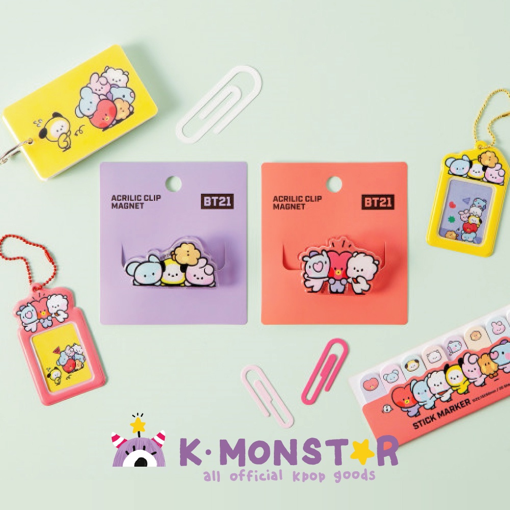 Son môi BT21 OFFICIAL BT21 minini ACRYLIC CLIP MAGNET