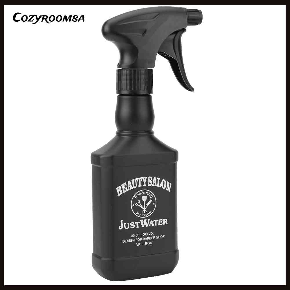 1 Bình Xịt Nước Bằng Nhựa Màu Đen Nhám Dạng Xoay Dùng Trong Tiệm Cắt Tóc
