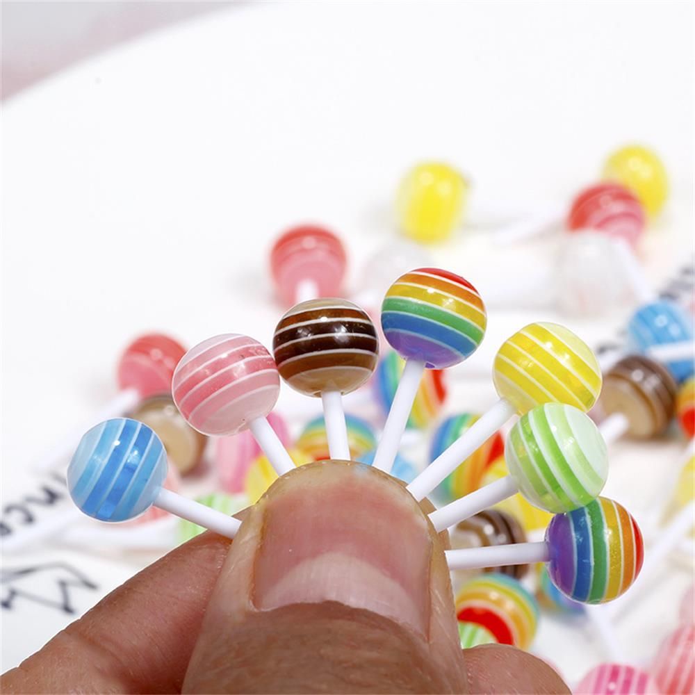 Bộ 20 Phụ Kiện Trang Trí Móng Tay Hình Kẹo Mút Dễ Thương|Mới|Phụ Kiện Acrylic Trang Trí Móng DIY Chuyên Dụng