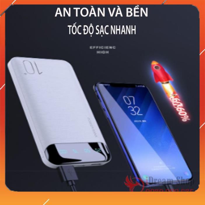 [Xả kho 3 ngày] Cục pin sạc dự phòng, pin dự phòng 10000mAh Remax Wk polymer nhỏ gọn có màn hình led chính hãng