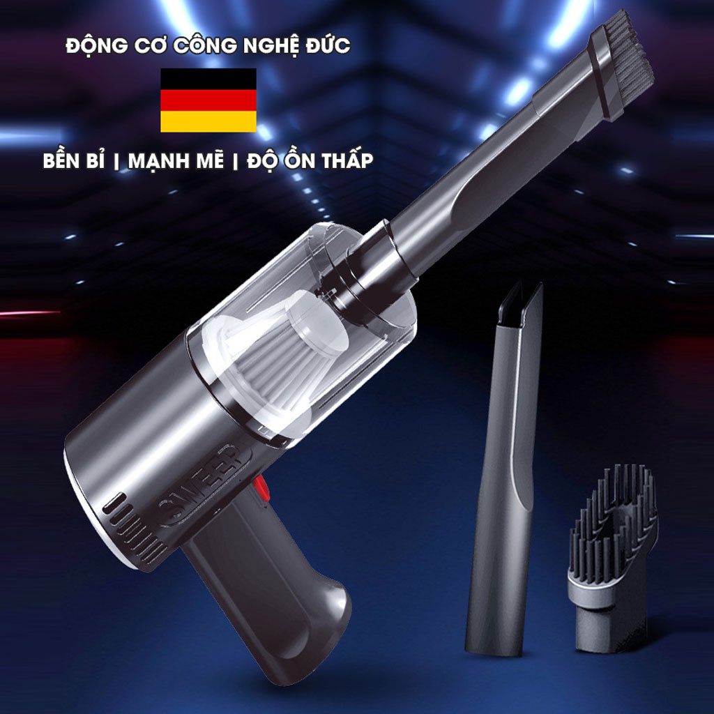 Máy Hút Bụi Cầm Tay Mini Không Dây SWEEP K-07 Chính Hãng Dùng Cho Ô Tô, Giường Nệm, Laptop, Sofa