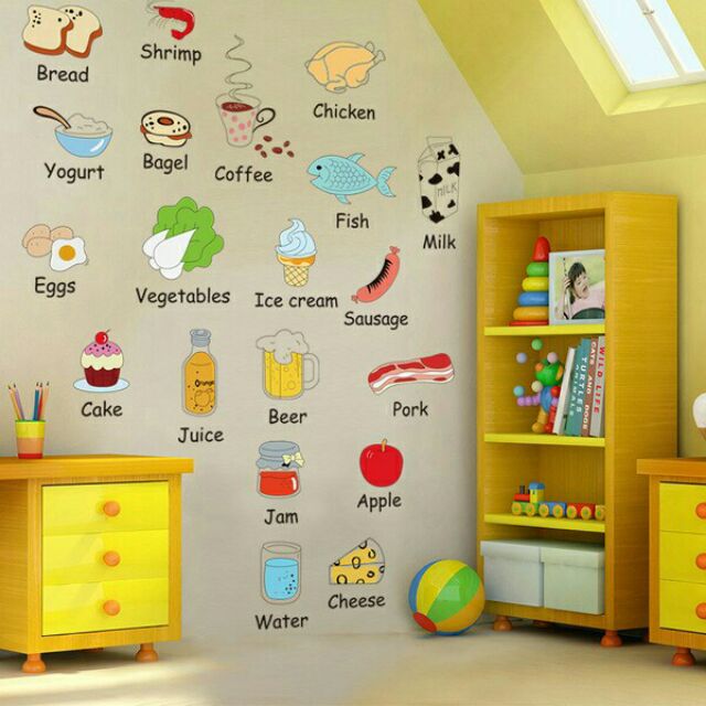 Decal Tiếng Anh cho bé chủ đề đồ ăn
