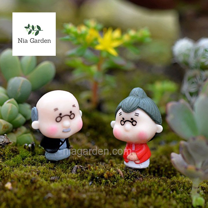 Tiểu cảnh ông bà Nhật Bản mô hình mini trang trí chậu cây vườn terrarium bể cá Nia Garden N5