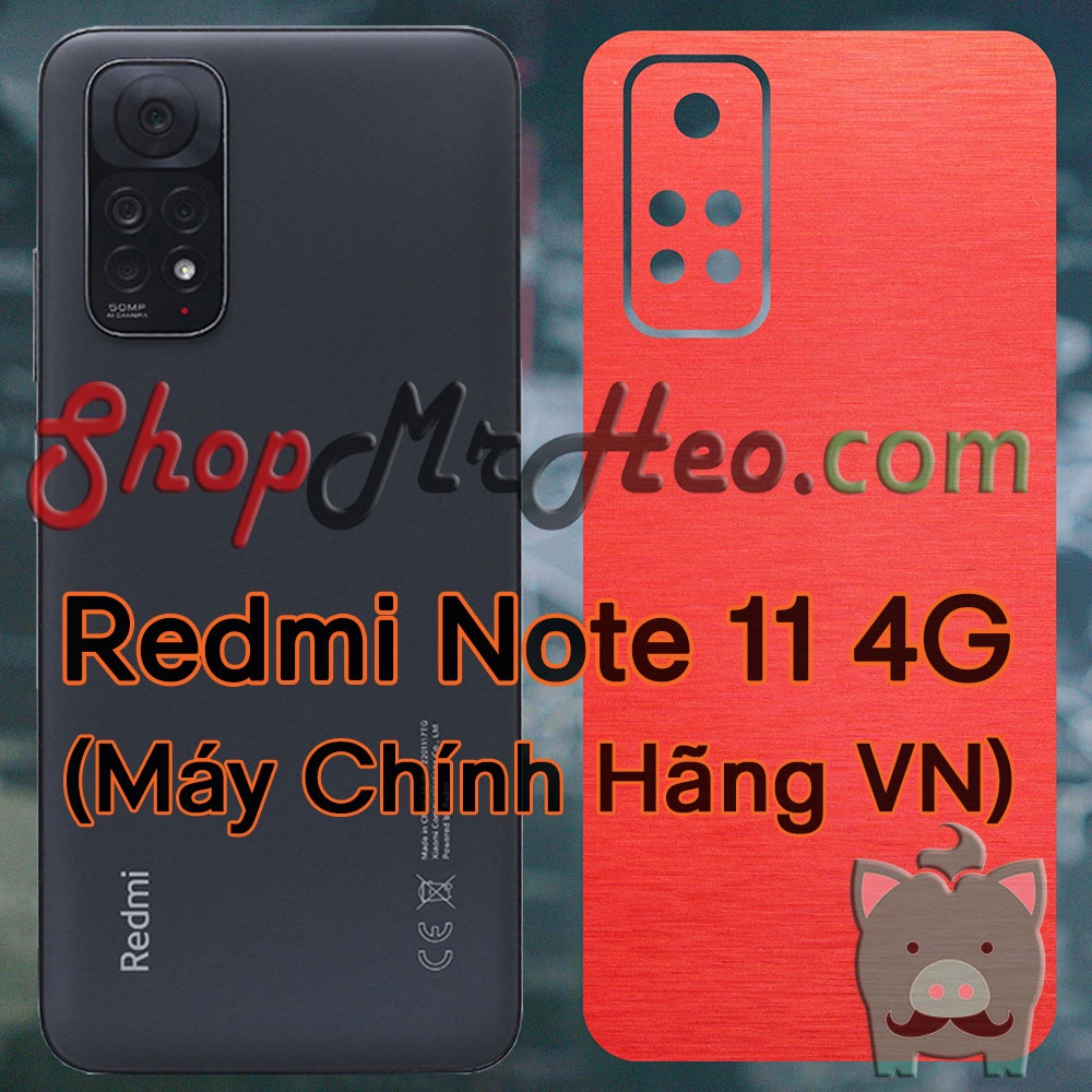 Dán Skin Màu Mặt Sau Lưng Nhôm Xước Xiaomi Redmi Note 11 Pro - Redmi Note 11 4G - Redmi Note 11 5G - Poco M4 Pro 5G