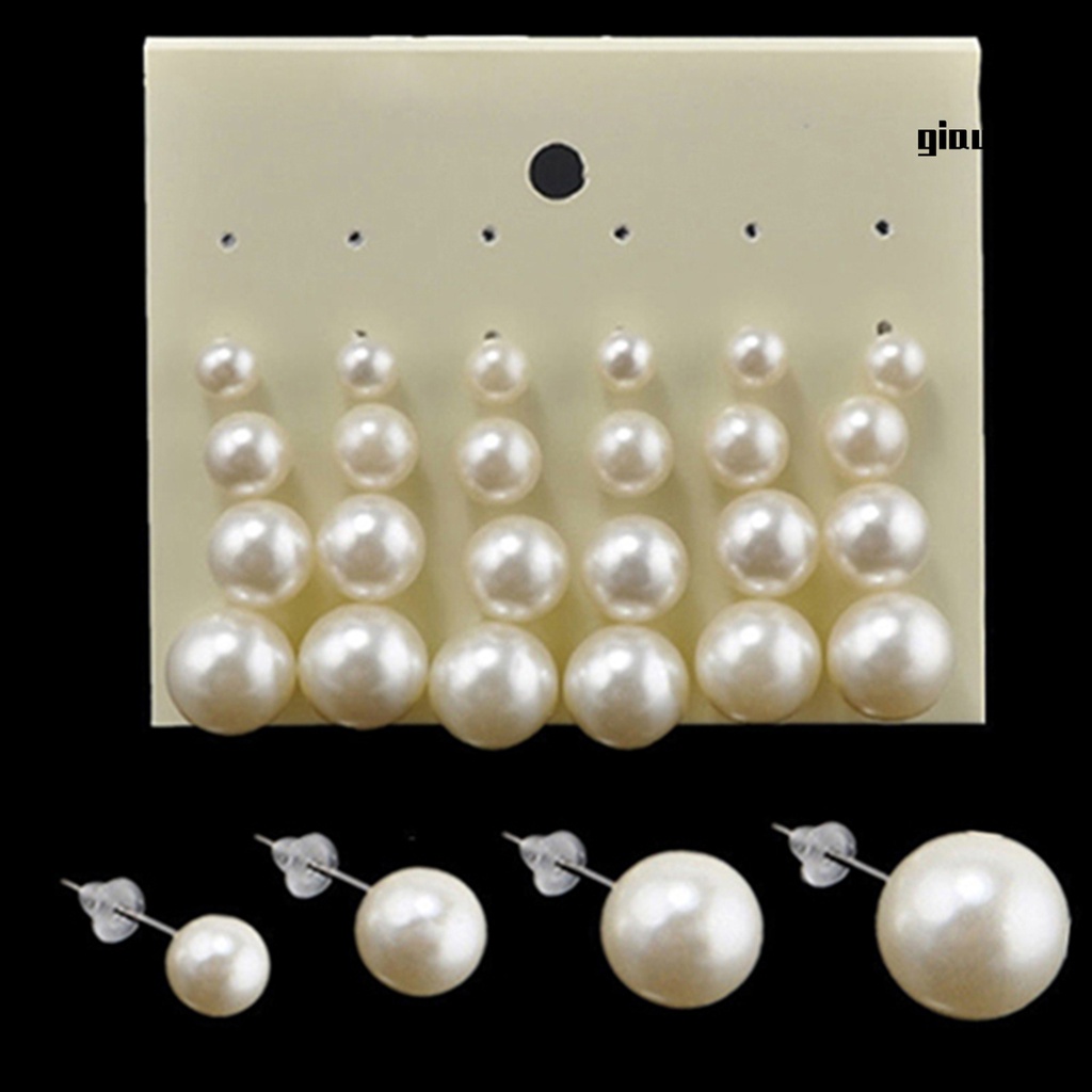 Set 12 đôi bông tai ngọc trai giả thanh lịch cho nữ