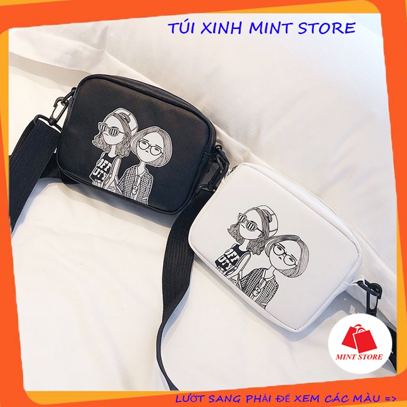Túi mini đeo chéo nữ đi chơi phong cách cá tính dáng hộp Túi Xinh Mint Store PK 398