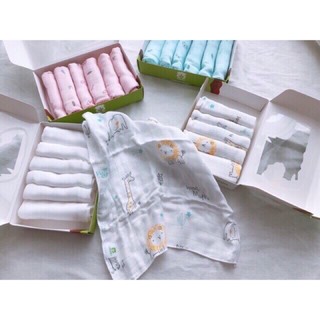 Set 6 Khăn Sữa Sợi Tre 3 Lớp Mipbi cho bé