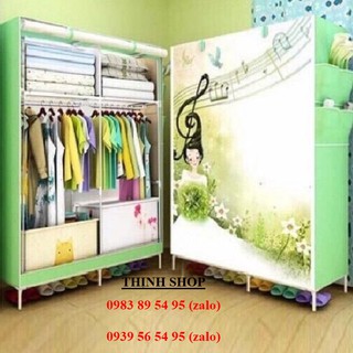 tủ vải treo quần áo - tủ vải 3D