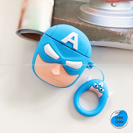 Case Silicon Siêu Anh Hùng Marvel  Vỏ Bọc Airpods 1&2 Batman Iron Man Chất Liệu Silicon Dẻo - Phụ Kiện Chin Chin