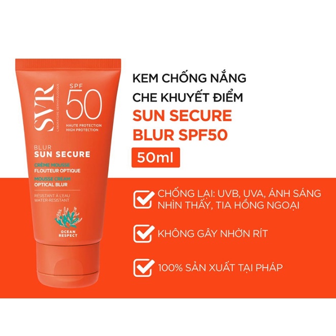 Kem chống nắng che khuyết điểm SVR Sun Secure Blur SPF50 50ml