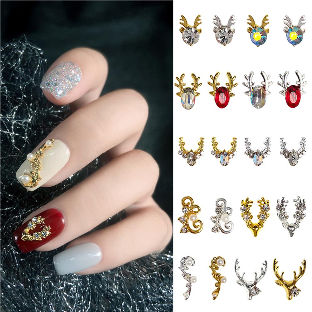 Móng Tay Hươu Nai Sừng Tấm|Dụng Cụ Trang Trí Móng Tay Bằng Kim Loại Lấp Lánh Sang Trọ|Phụ Kiện Trang Trí Móng Tay Nghệ Thuật