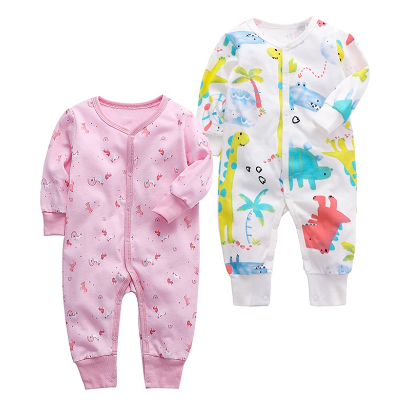 Jumpsuit Bodysuit Romper Liền Mảnh Vải Cotton Cho Các Bé Từ 0-24 Tháng Tuổi