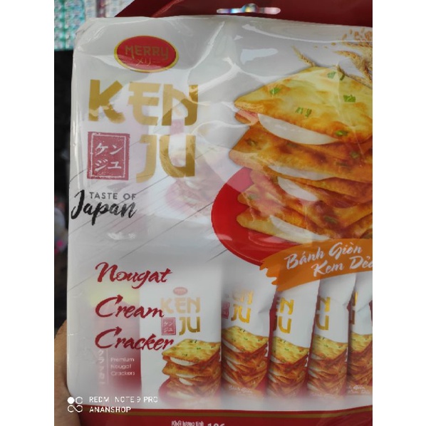 Bánh giòn kem dẻo Kenju gói 186g