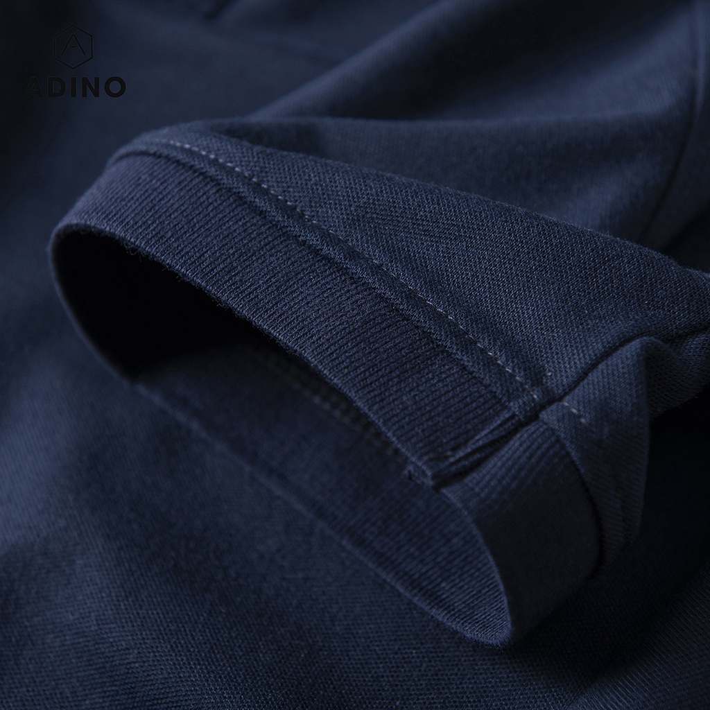 Áo polo nam ADINO màu xanh đen vải cotton co giãn nhẹ dáng công sở slimfit hơi ôm trẻ trung PL42