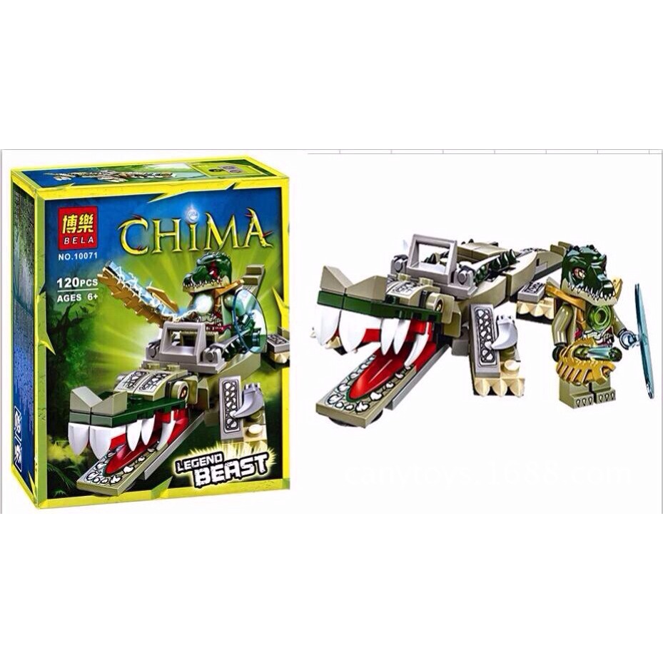 Đồ chơi xếp hình lắp ráp Chima cá sấu LemoShop, đồ chơi thông minh cho bé bằng nhựa ABS an toàn gồm 120 chi tiết 10071