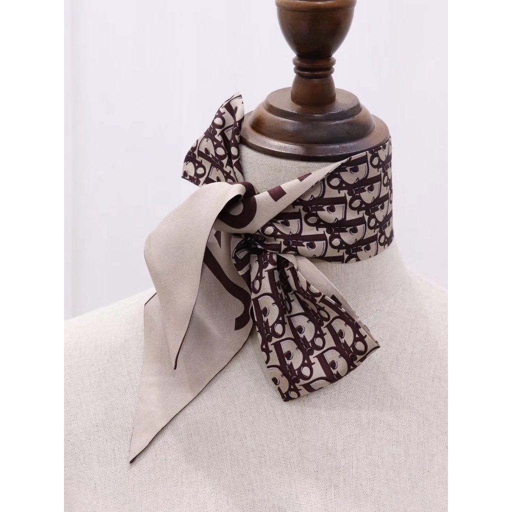 Khăn Quàng Cổ / Khăn Tay / Túi Xách Bằng Lụa Họa Tiết Chữ D Thời Trang Cho Nữ