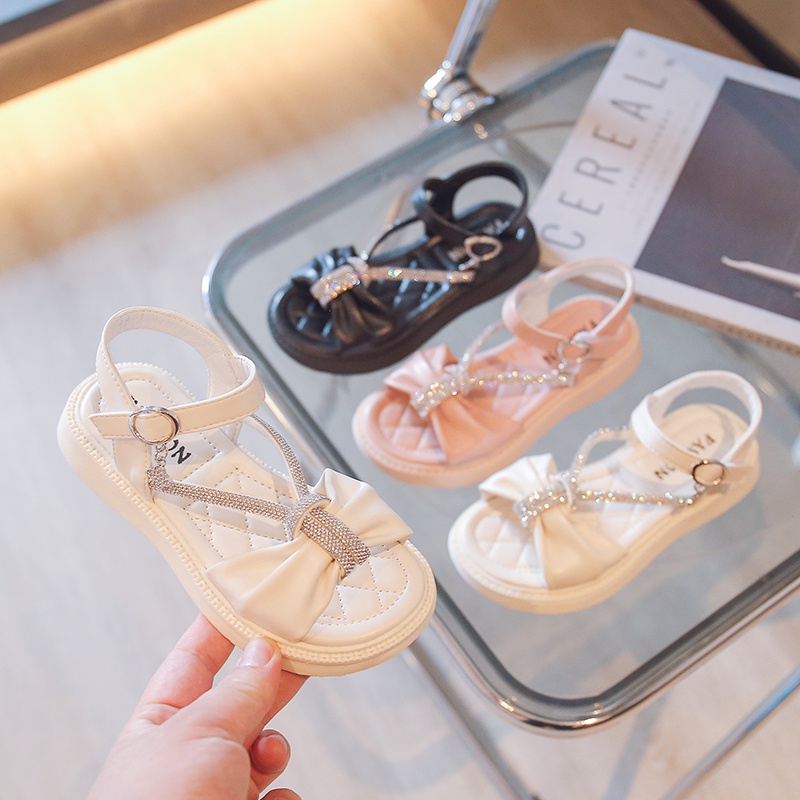 Giày Sandal Công Chúa Đính Pha Lê Thời Trang Hàn Quốc Mới Nhất Cho Bé Gái 3-15 Tuổi