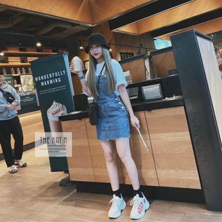 Sét Áo Yếm Bò , váy yếm jean, váy bò năng động thời trang YB102