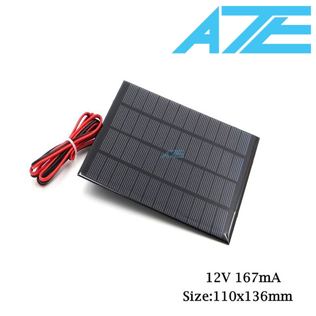 Pin mặt trời 12V 2W - Solar Panel 12V 2W - 6F7