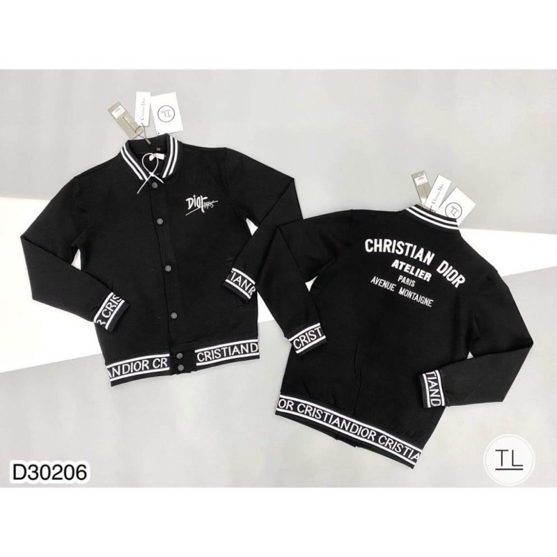 Áo Khoác Dior nam - Áo Bomber Thêu chữ dior siêu hot - Áo khoác bomber Dior vải dạ nỉ 2 lớp .