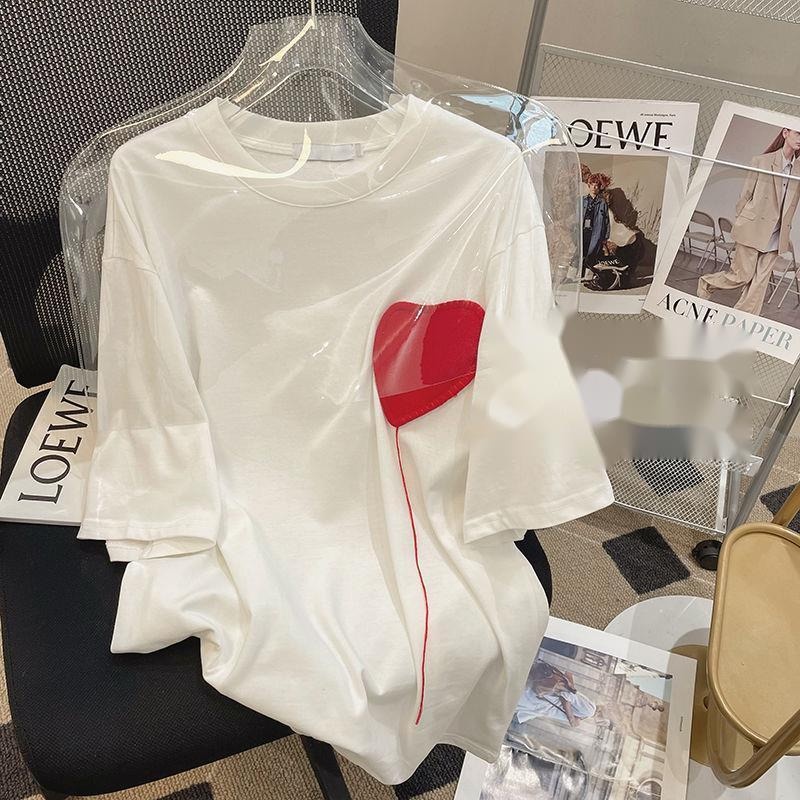 Áo Thun Tay Ngắn Thêu Họa Tiết Ngọt Ngào Thời Trang Mùa Hè Cho Nữ